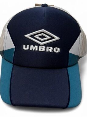 Urban Outfitters Umbro Logo Trucker Hat Navy Blue Snapback Y2K Retro Summer NWT